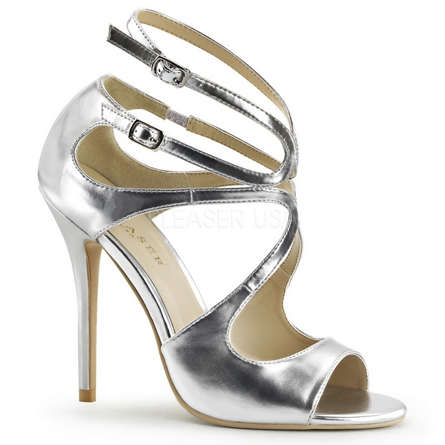 AMUSE-15 sandalias tacn alto plata talla 37 - 38