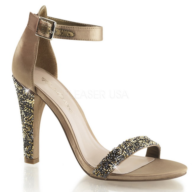 CLEARLY-436 sandalias tacn alto oro talla 41 - 42